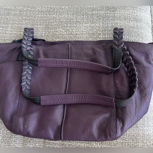 Nino BOSSI Purple and Black Satchel with Braided Handle - Picture 2 of 6